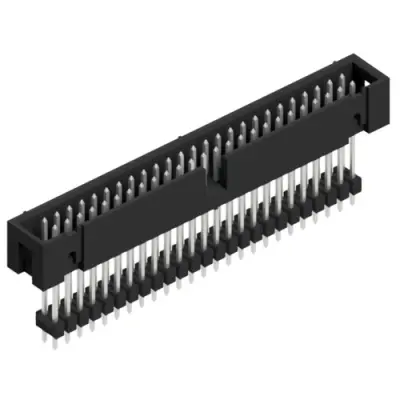 Pin header, 50 pole, pitch 2.54 mm, straight, black, SLU 50 241 Z - 1