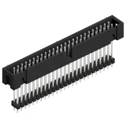 Pin header, 50 pole, pitch 2.54 mm, straight, black, SLU 50 266 Z