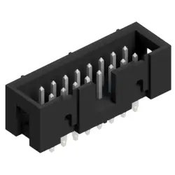Pin header, 16 pole, pitch 2.54 mm, straight, black, SLUP 31 16 Z
