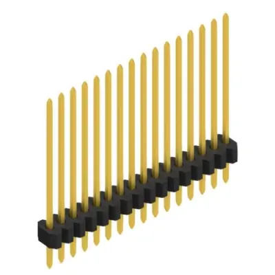 Pin header, 16 pole, pitch 1.27 mm, straight, black, SLV W 1 130 16 G - 1