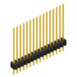 Pin header, 16 pole, pitch 1.27 mm, straight, black, SLV W 1 130 16 G