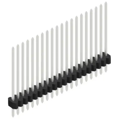 Pin header, 20 pole, pitch 1.27 mm, straight, black, SLV W 1 130 20 Z - 1