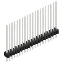 Pin header, 20 pole, pitch 1.27 mm, straight, black, SLV W 1 130 20 Z