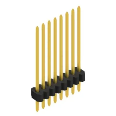 Pin header, 8 pole, pitch 1.27 mm, straight, black, SLV W 1 130 8 G - 1