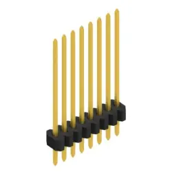 Pin header, 8 pole, pitch 1.27 mm, straight, black, SLV W 1 130 8 G