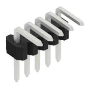 Pin header, 5 pole, pitch 1.27 mm, angled, black, SLV W 1 KA 030 5 Z - 1