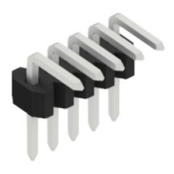 Pin header, 5 pole, pitch 1.27 mm, angled, black, SLV W 1 KA 030 5 Z