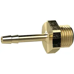 Screw-in hose nozzle, L 42 mm, 25 bar, brass, for pipe systems, 130991