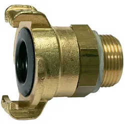 GEKA threaded connector, L 38 mm, 40 bar, brass, for hose, 107789