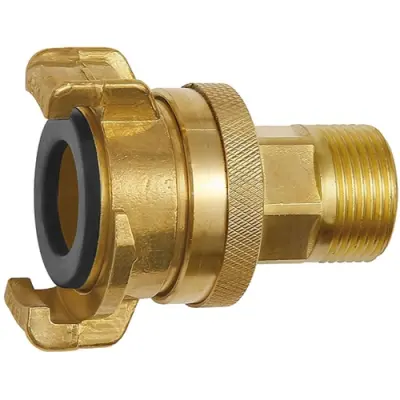 GEKA threaded connector, L 60 mm, 40 bar, brass, for hose, 107794 - 1
