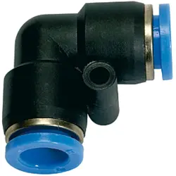 L-connector, L 18.7 mm, 10 bar, plastic/brass, for hose outer Ø 6 mm, 109815