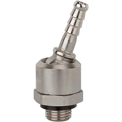 Hose grommet, L 58 mm, 35 bar, brass, nickel-plated, for hose, 107322 - 1
