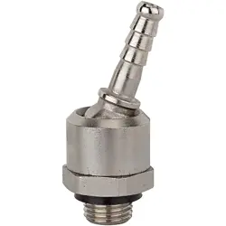 Hose grommet, L 58 mm, 35 bar, brass, nickel-plated, for hose, 107323