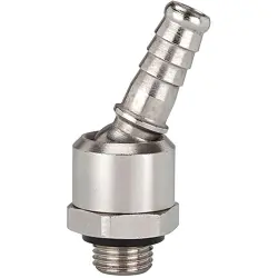 Hose grommet, L 58 mm, 35 bar, brass, nickel-plated, for hose, 107326