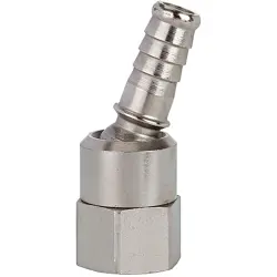 Hose grommet, L 59 mm, 35 bar, brass, nickel-plated, for hose, 107331