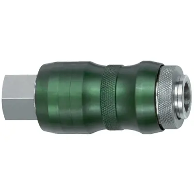 Safety coupling, L 75 mm, 20 bar, brass, nickel-plated, for hose, 134077 - 1