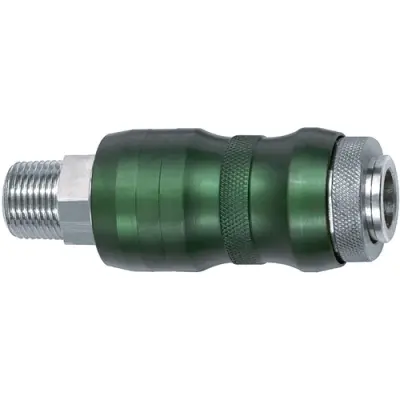 Safety coupling, L 87 mm, 20 bar, brass, nickel-plated, for hose, 134076 - 1