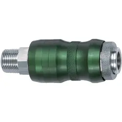 Safety coupling, L 80 mm, 20 bar, brass, nickel-plated, for hose, 134074