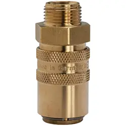 Temperature control coupling, L 48 mm, 15 bar, brass, for hose, 107918