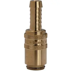 Temperature control coupling, L 53 mm, 15 bar, brass, for hose, 107911