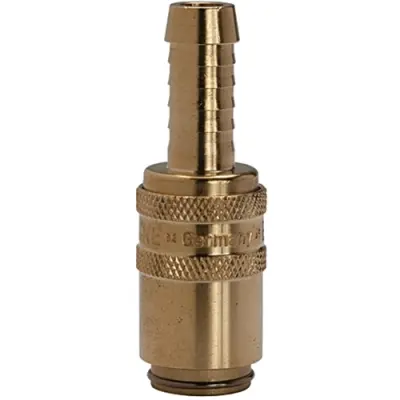 Temperature control coupling, L 53 mm, 15 bar, brass, for hose, 107911 - 1