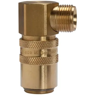 Temperature control coupling, L 54 mm, 15 bar, brass, for hose, 107964 - 1