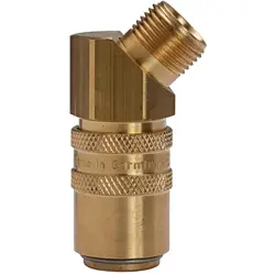 Temperature control coupling, L 54 mm, 15 bar, brass, for hose, 107963
