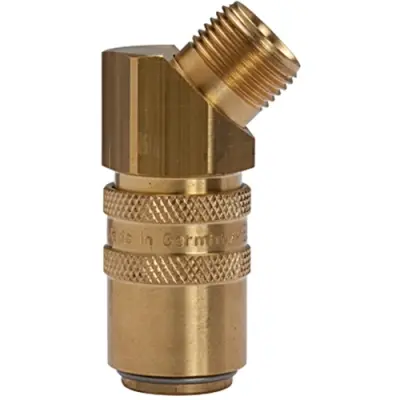 Temperature control coupling, L 54 mm, 15 bar, brass, for hose, 107963 - 1