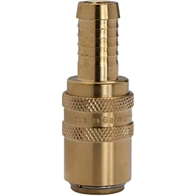 Temperature control coupling, L 61.5 mm, 15 bar, brass, for hose, 107956 - 1