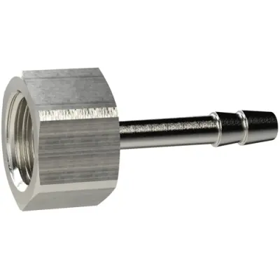 Screw-on hose nozzle, L 39 mm, 25 bar, brass, nickel-plated, for hose, 134894 - 1