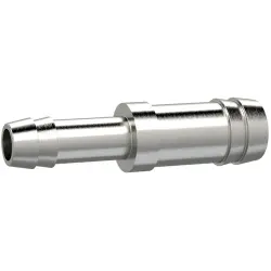 Double hose nozzle, L 55 mm, 16 bar, brass, nickel-plated, for hose, 136555
