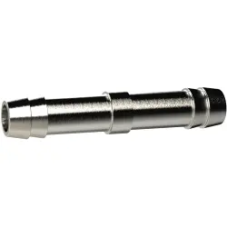 Double hose nozzle, L 77 mm, 16 bar, brass, nickel-plated, for hose, 136553