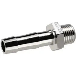 Screw-in hose nozzle, L 53 mm, 60 bar, stainless steel, for hose, 111757