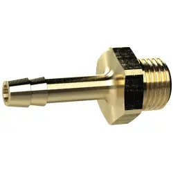 Screw-in hose nozzle, L 40 mm, 25 bar, brass, for hose, 132507