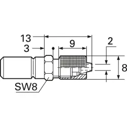 Coupling part, 12 bar, brass, for 5 x 1 tubing, 50.065