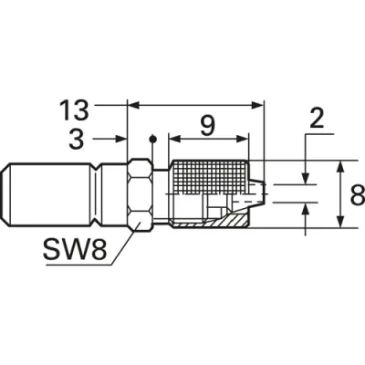 Coupling part, 12 bar, brass, for 5 x 1 tubing, 50.065 - 1