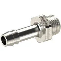 Screw-in hose nozzle, L 42 mm, 25 bar, brass, nickel-plated, for hose, 134001