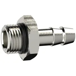 Screw-in hose nozzle, L 31 mm, 25 bar, brass, nickel-plated, for hose, 111468