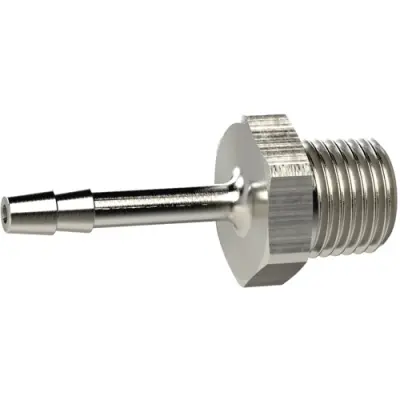 Screw-in hose nozzle, L 42 mm, 25 bar, brass, nickel-plated, for hose, 134189 - 1