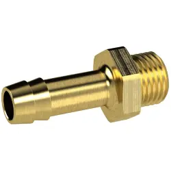 Screw-in hose nozzle, L 61 mm, 25 bar, brass, for hose, 117775