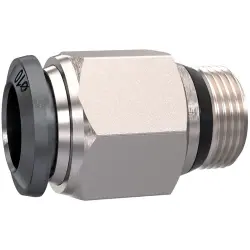 Push-in fitting, L 28 mm, 20 bar, brass, nickel-plated, for hose, 153285