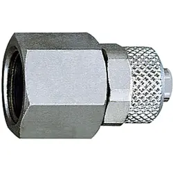 Screw fitting, L 26.5 mm, 18 bar, brass, nickel-plated, for hose, 110502
