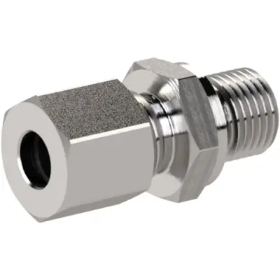 Screw-in fitting, L 43 mm, 315 bar, stainless steel, for pipe systems, 112298 - 1