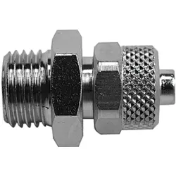 Screw-in fitting, L 27 mm, 18 bar, brass, nickel-plated, for hose, 110474