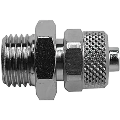 Screw-in fitting, L 29 mm, 18 bar, brass, nickel-plated, for hose, 110478 - 1