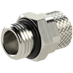 Screw-in fitting, L 33 mm, 18 bar, brass, nickel-plated, for hose, 110484