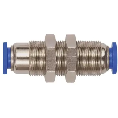 Straight push-in bulkhead connector »Blue Series«,Self-locking, 110212, 230.014-6 - 1