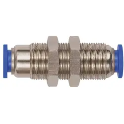 Straight push-in bulkhead connector »Blue Series«,Self-locking, 110215, 230.024-12