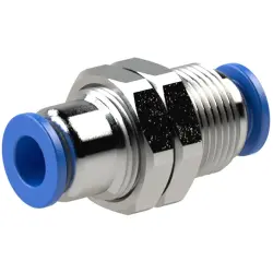 Straight push-in bulkhead connector »Blue Series«,M16x1, 109810, 149.008