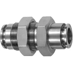 Straight push-in bulkhead connector, M11x0.75, Stainless steel, 135255, 851.011-4 ES